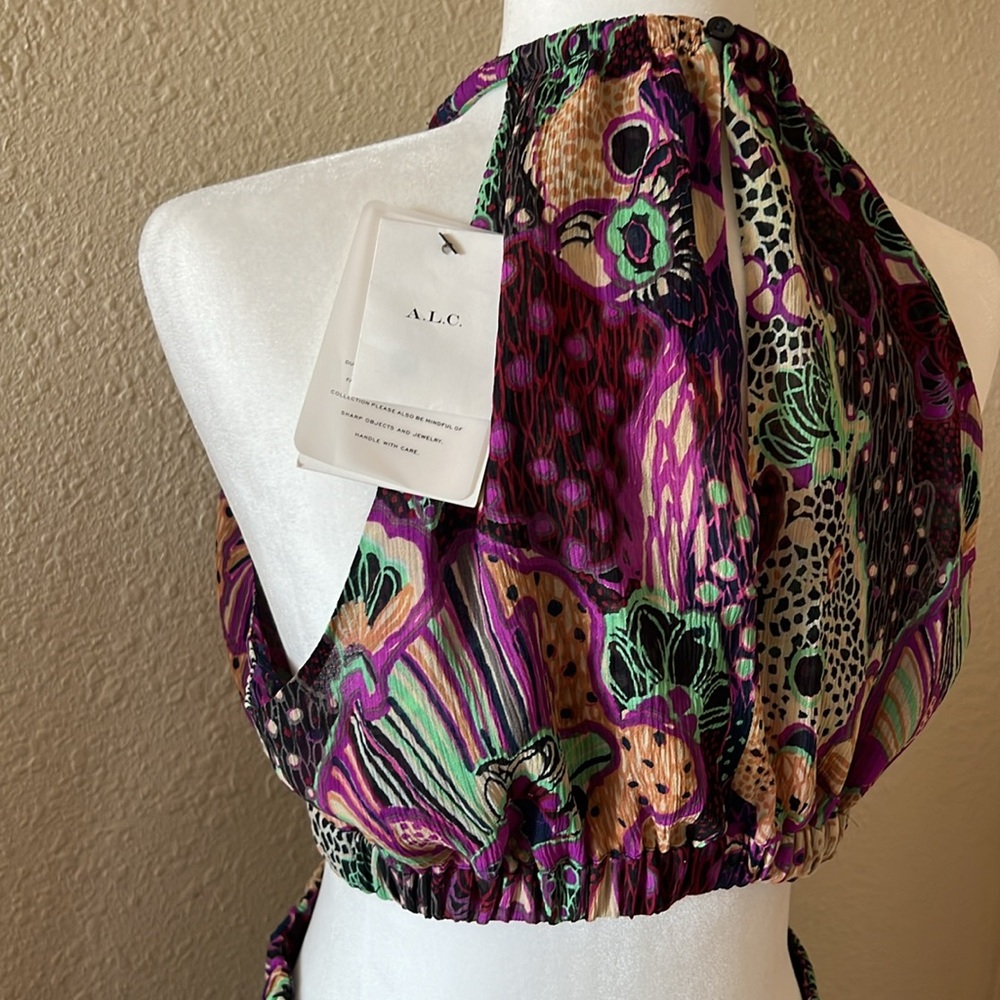 A.L.C Silk Waverly Orchid Dress Size 12 - Picture 10 of 12